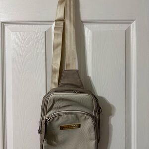 Petunia Pickle Bottom Cream and Brown Shoulder Bag